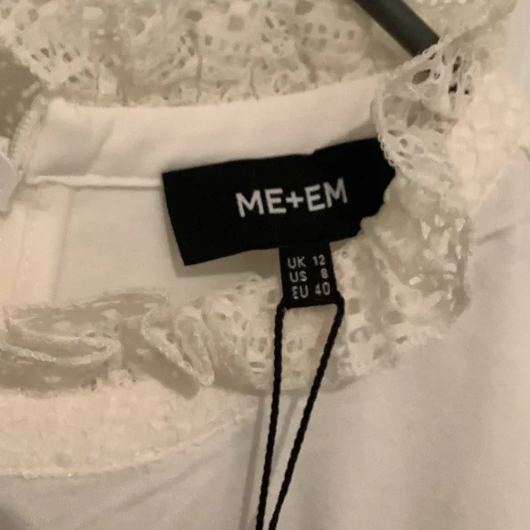 ME+EM Cream Lace-Trim Sleeveless Shell, Brand New - Picture 2 of 4